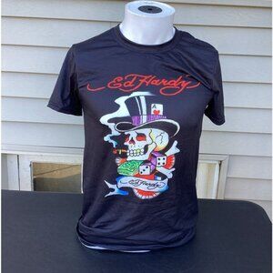 Blokecore gorpcore nostalgia earthy artisanal ED HARDY short selves sz small